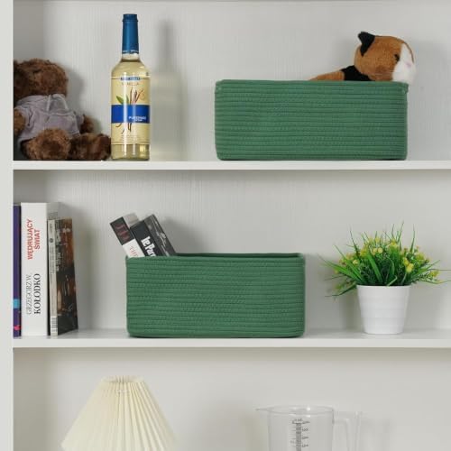 3 Pack Storage Baskets for Organizing, 13.7×9.5×6.3", Green - Image 4