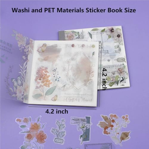 40 Sheets Sticker Book for Adults Journaling, Washi and PET Materials, Ephemera Aesthetic Stickers for Junk Journals, Bujo, Planners (Autumn & Winter) - Image 5