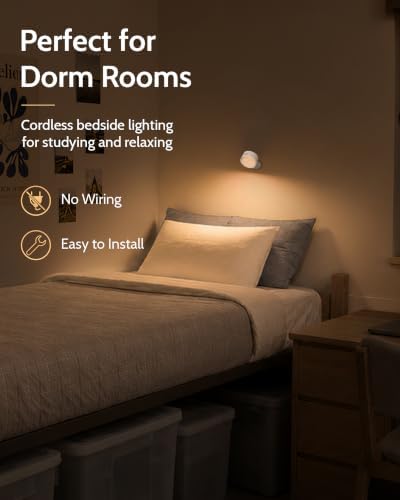 Rechargeable Wall Sconces with Remote, Magnetic Wall Lights, White - Image 4