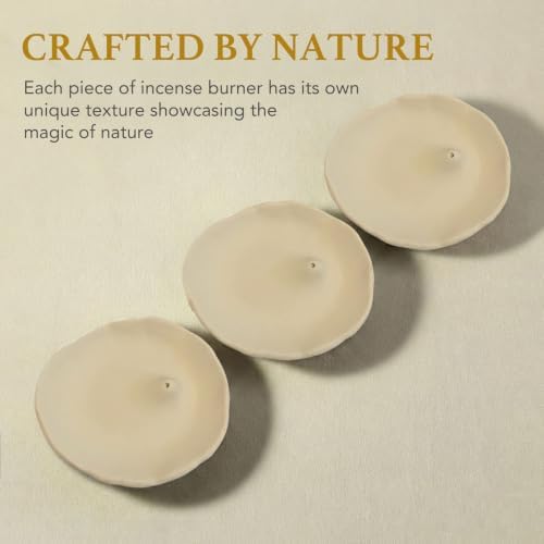 Minimalist Stone Sand Incense Holder – Handcrafted Modern Minimalist Incense Stick Holder for Meditation, Yoga, Aromatherapy Home, Office Decorative Burner (Off-White) - Image 3