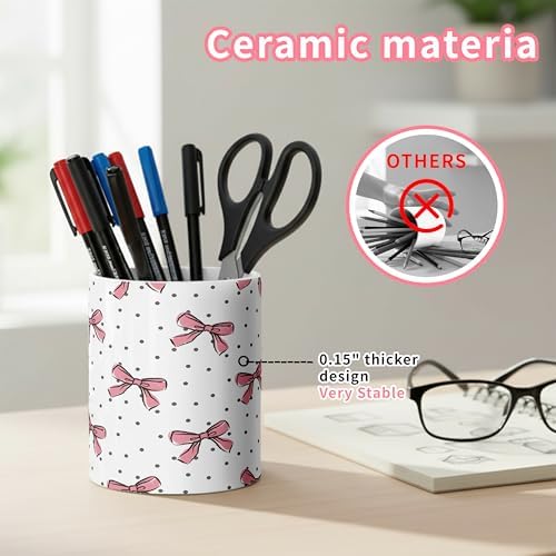 Ceramic Pen Holder Desk Accessories Brush Holder Pencil Holder Organizer - Image 3