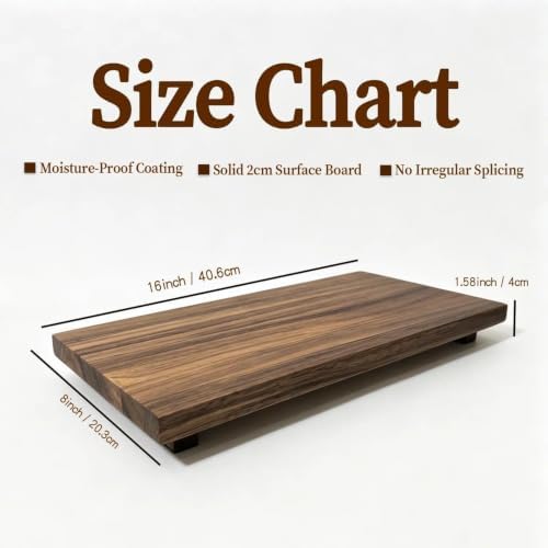 16" Acacia Wood Riser Pedestal Stand, Farmhouse Large Display Riser for Kitchen Counter Bathroom Sink, Multi-purpose Wood Stand for Plant, Candle, Jewelry, Vanity Tray, Coffee Bar Decor - Image 2