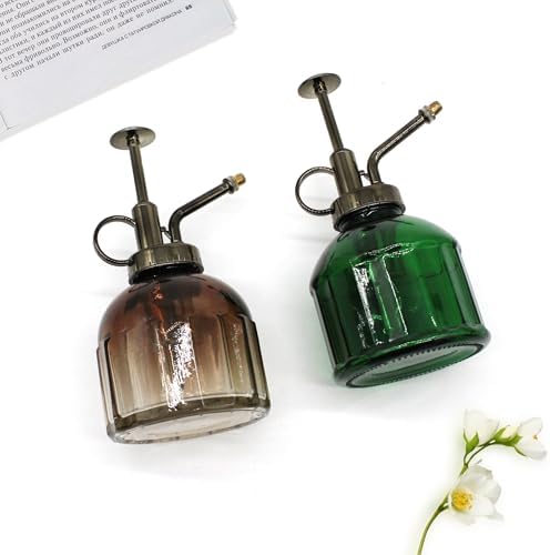 Glass Plant Mister Spray Bottle, 200ML Vintage Plant Spritzer, Succulent Watering Bottle Glass with Top Pump, Small Plants Sprayer Watering Can for Indoor Outdoor House(Light Brown) - Image 6