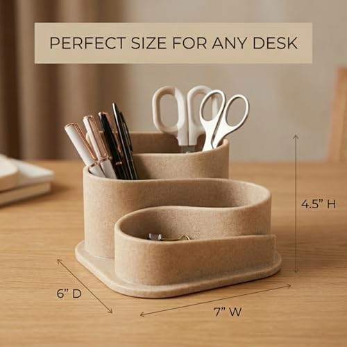 OAKOA Aesthetic Desk Organizer - Modern Desk Accessories - Boho Pen Holder - Image 2