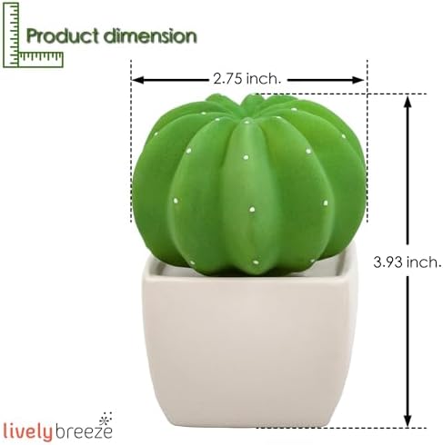 Dotti Cactus, Non-Electric Ceramic Diffusers for Essential Oils and Aromatherapy Fragrance, White Ceramic Diffusers in Car or Desk Office Decor and Small Bathroom at Home, White Vase - Image 2
