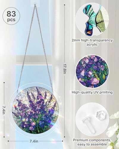 Acrylic Jigsaw Puzzle Suncatcher - Violet Garden - Image 5