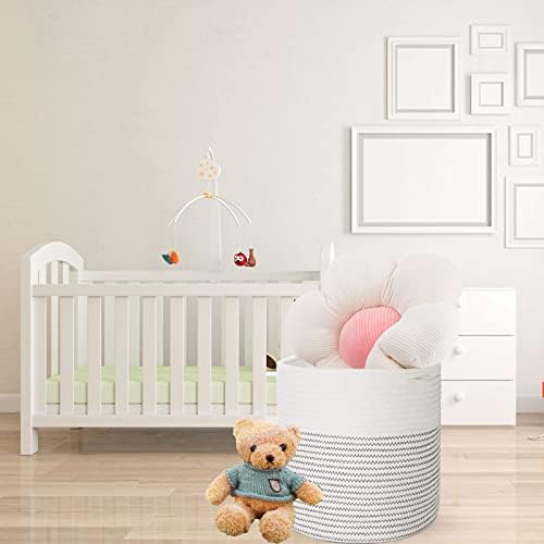 Woven Cotton Rope Plant Basket for 11 12" Flower Pot White - Image 5