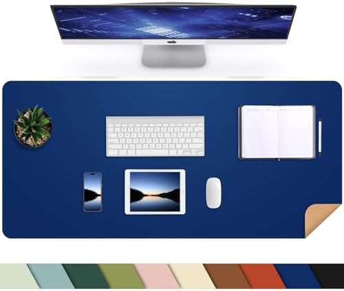 AFIING Cork Desk Mat, Sapphire Blue, 35.4" x 17" by AFIING