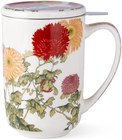 AmorArc Tea Cup With Infuser and Lid, 18oz Loose Leaf Tea Mug With Steeper by AmorArc