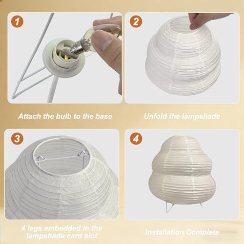 YY YEARCHY Rice Paper Table Lamp 10-inch Tall - Image 6