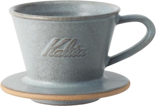 Carita Kalita Coffee Dripper Mino Ware High Heat Retention Pottery for 1 to 2 People, DACHI & KalitaMI 155, Sand Gray #01105, Wave Series, Made in Japan, Drip Equipment, For 1 Person by Kalita