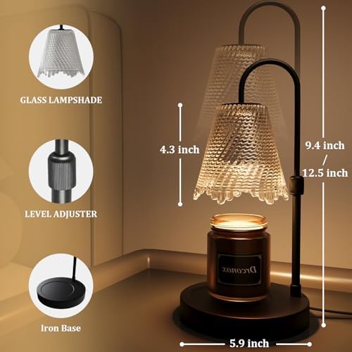 Adjustable Height, Birthday Gifts for Women, House Warming Gifts New Home Decor with 2 Bulbs (Black) - Image 5
