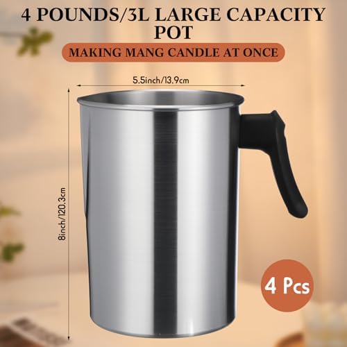 Ziliny 4 Pcs Candle Making Pouring Pot Wax Pouring Pitcher, 3 L - Image 2