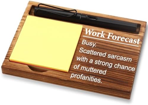FOUGSTA Funny Office Gifts for Women, Gag Office Gifts for Women, Decor Present for Friend,Wooden Notepad Pen Holder With Funny Quotes,16.5 x 12 x 1.5 cm,XXN10 by FOUGSTA