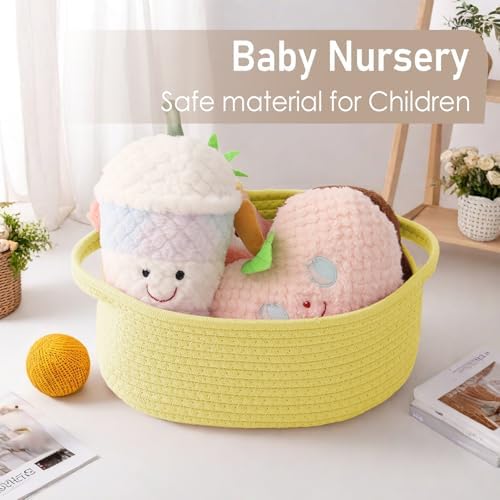 JMvicyroam Small Woven Basket, Empty Gift Basket, Yellow/1 Pack - Image 5