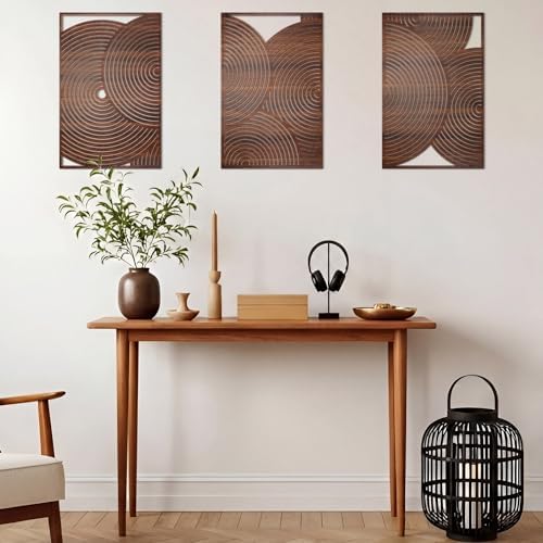 Yerliker 3 Pcs Modern Wall Decor, Retro, 15.75 x 15.75 x 1.97 Inch - Image 6