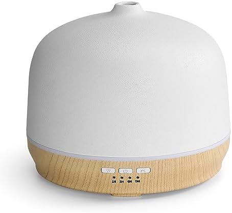 Ceramic Essential Oil Diffusers for Home Large Room, Aromatherapy Scent Air Diffuser Ultrasonic Aroma Defusers 500ml with Timed—Wood by kakoda