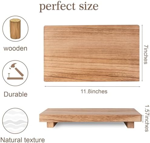 Wood Bathroom Tray Farmhouse Decor Kitchen Soap Holder, 11.8"x7" Brown - Image 2