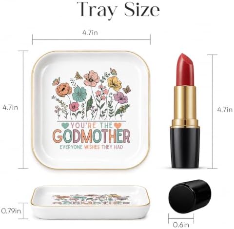 Godmother Gifts, Ceramic Wildflowers Jewerly Dish, Godmother Proposal Gifts - Image 3