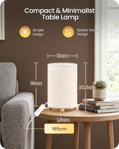 Small Table Lamps Set of 2, 8.1" Bedside Lamps Set 2 for Bedroom - Image 7