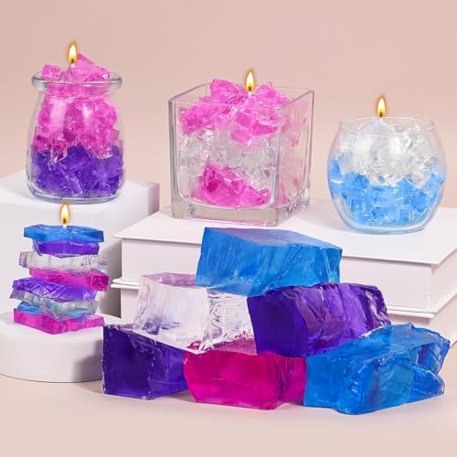 Blingfun Clear Wax for Candle Making-DIY Aromatherapy Candle Making Gel raw Materials, can add Dried Flowers/Fragrance, smokeless Safe Candle Materials, Birthday Christmas Gift Decoration (Rose) - Image 6