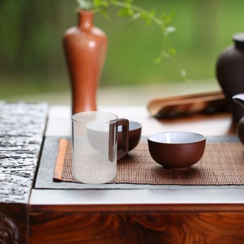 BESTYASH Clear Glass Tea Mug with Wooden Handle 4.52X4.21X3.14In Coffee Glass Mug for Espresso Latte Hot Drinks at Home Kitchen - Image 3