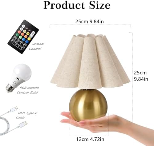 Ziqqeelam Rechargeable Cordless Small Table Lamp, Battery Operated Remote Control Gold Mini Table Lamps for Bedroom Nightstand, Cute Small Table Lamp for Small Spaces for Kitchen Counter, Bookshelf - Image 3