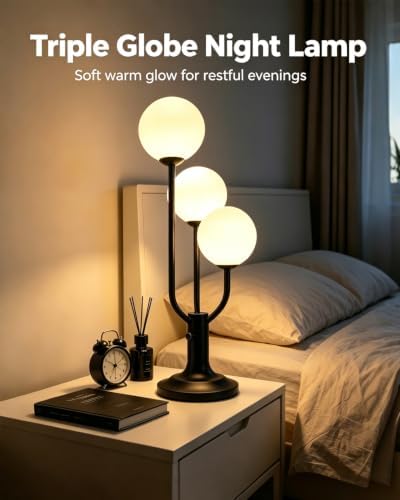 Lightdot Globe Black Table Lamp for Bedroom Gift G9 Bulbs Included Dimmable - Image 4