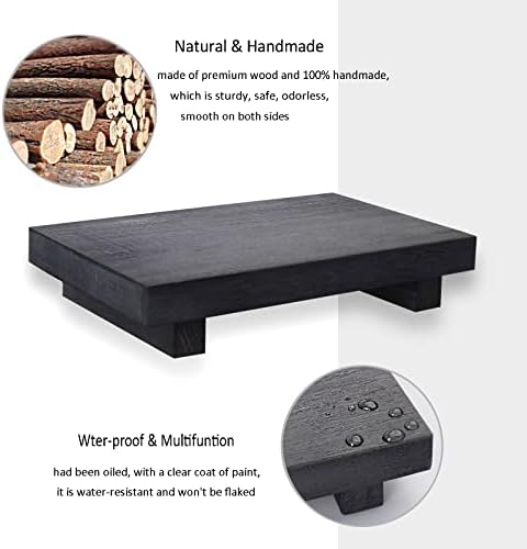 Wood Bathroom Tray Farmhouse Decor Kitchen Soap Holder, 9"x6" Black - Image 5