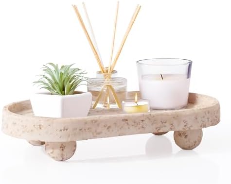 DN DECONATION Decorative Tray with Legs, 4 Footed Coffee Table Trays Decor - Image 5