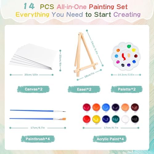 BIDDFA 2 Pack Paint and sip Kit for Adults, 8x10 Inch Canvas Painting Kit - Image 3