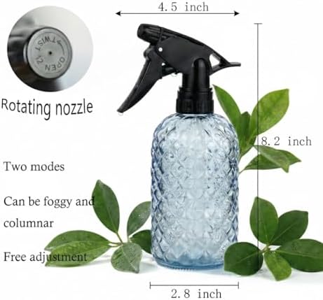 Glass Plant Mister Spray Bottle, 12 oz Adjustable Nozzle Watering Can - Image 2