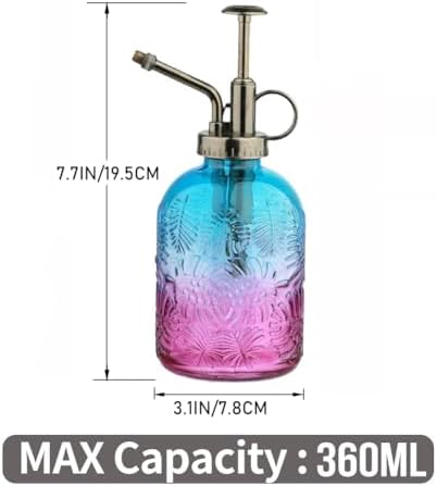 0.5 Gallon Small Watering Can for Outdoor Indoor Plants for House Plants, 12 oz Glass Plant Mister Spray Bottle for Bonsai Garden Flowers (White) - Image 5