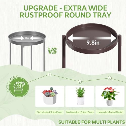 iDavosic.ly 6 Tier Large Plant Stand Indoor Outdoor, 10 Inch Tray, Bronze - Image 3