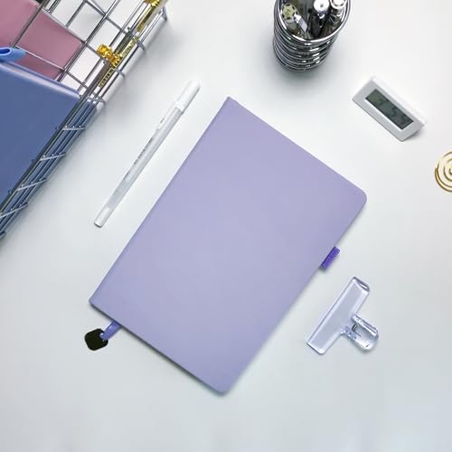 A5 Dotted Journal Starter Kit with Stencils and Stickers, Hardcover Dot Grid Notebook with 120 GSM Paper, Index Tabs and Date Stickers for Journaling, Study and Work,Light Purple - Image 6