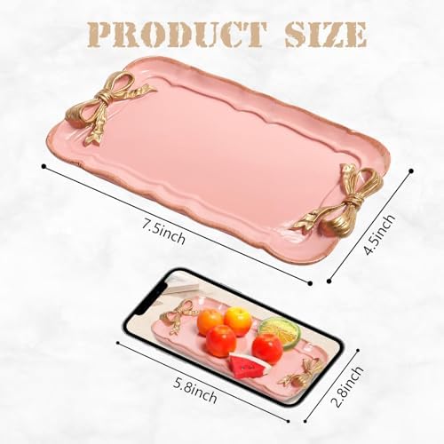 Warmtree Bow Jewelry Tray, Coquette Trinket Dish, Vanity Decor - Image 2