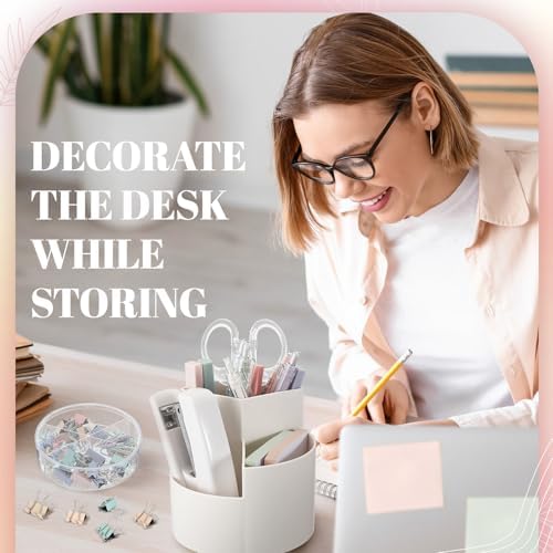Kosiz 27 Pcs Black White Desk Accessories Gift for Aesthetic Desk Organizer Neutral Office Supplies Pen Holder Stapler Binder Sticky Notes Paper Clips Scissor Staples for Back to School(Fashion) - Image 4