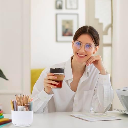 SKYDUE 360 Degree Rotating Desk Organizer, Dual-Purpose Pencil Pen Holder for Desk, Rotating Pencil Cup, Office Supplies, Desk Decor for Office, School, Home - Image 5