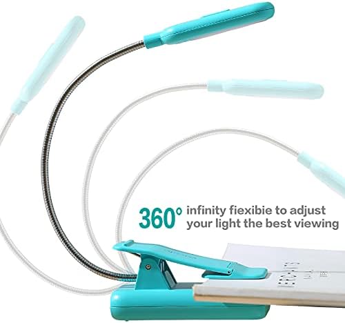 VAVOFO Clip On Rechargeable Reading Light, 7 LEDs with 3 Colortemperature 9 Brightness Levels Book Lights for Reading in Bed with Power Indicator for Bookworms (Blue 2-Pack) - Image 5