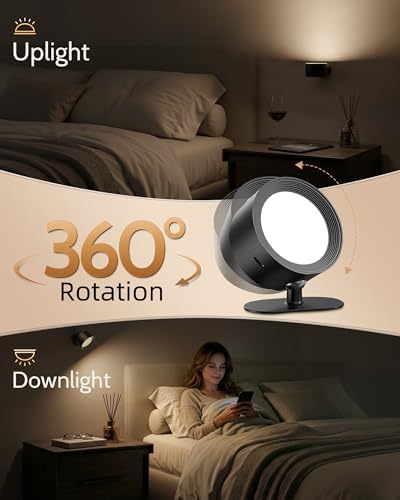 Rechargeable Wall Sconces with Remote, Magnetic Wall Lights, Black - Image 4