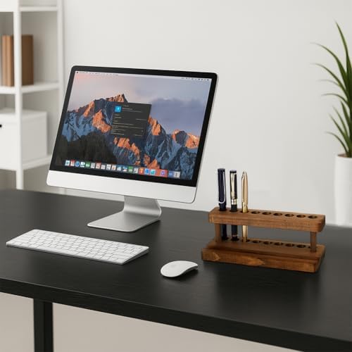 PH PandaHall Wooden Pen Display Stand Wood Pencil Holder for Desk, Brown - Image 5