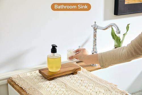 X-Small 8.5" Acacia Wood Riser Pedestal Stand for Kitchen Counter - Image 2