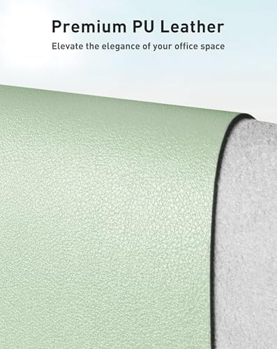 Aothia Faux Leather Desk Mat - Large Mouse Pad, Non-Slip PU Leather Blotter, Waterproof Writing Surface for Office and Home (Aqua, 42" x 17") - Image 2