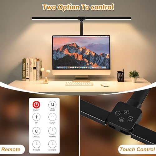 LED Desk Lamp with Clamp, Dual Head Monitor Light, Remote - Image 2