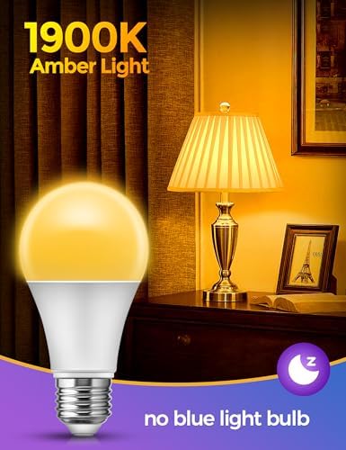 JandCase Sleep Light Bulb, Amber Light Bulbs,Sleep Therapy,Blue Light Block - Image 2
