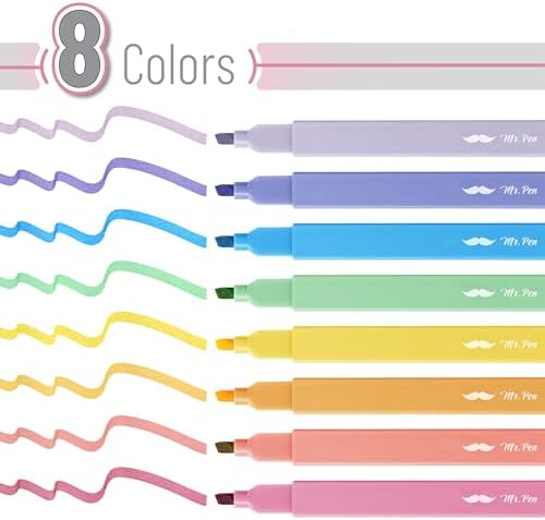 Mr. Pen- Aesthetic Highlighters No Bleed, 8 Pack, Assorted Colors | Chisel Tip, Cute Highlighters Assorted Colors for Journaling, Highlighting, Underlining, Fast Dry, Back to School Supplies - Image 2