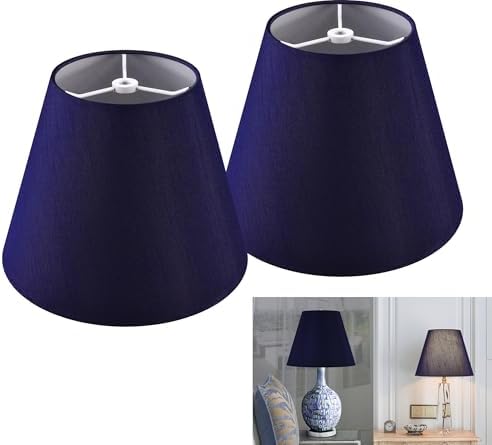 GO&SO Small Mini Lamp Shades Set of 2,5"×9"×6.4" Blue Bell Shade Replacment by GOSO