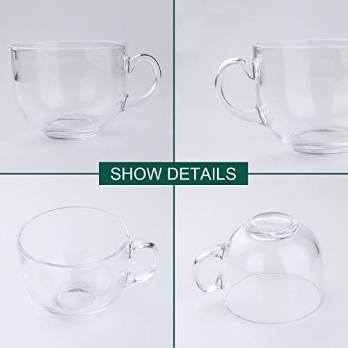 Maredash 16oz Glass Jumbo Mugs With Handle 6pcs - Image 2