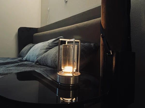 Klarako Crystal Lantern Lamp – Modern Cordless Rechargeable Bedside & Outdoor Light, Portable Wireless Lamp – Dimmable Touch Control – Luxury Living Room & Hotel-Style Lighting (Silver, 5-Pack)