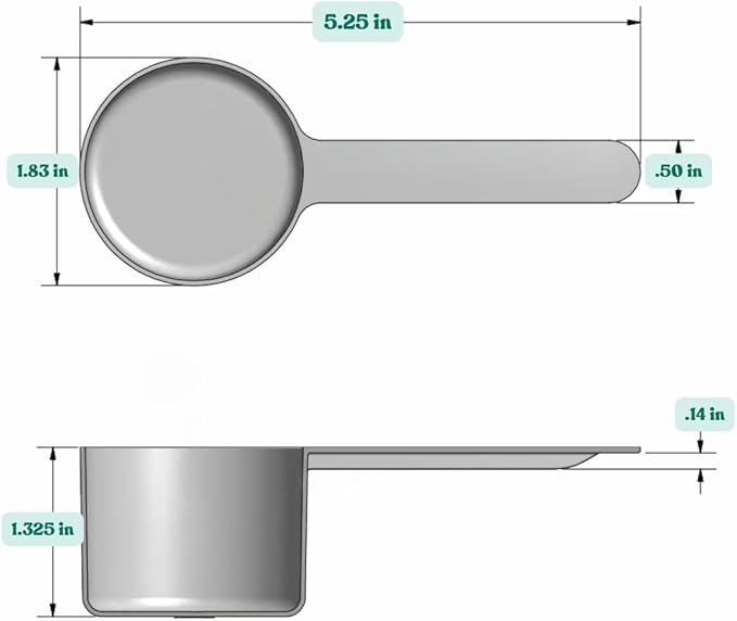 48 mL (48 CC | 1.62 Oz.) Long Handle Scoop for Coffee, Protein Powder, Pet Food, Spices, Grains, Dry Goods – Food-Grade BPA-Free Plastic Measuring Spoon (Pack of 25)